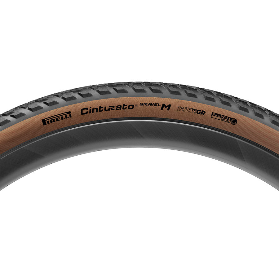 Pirelli, Cinturato Gravel M HP-Line, Gravel Tire, 700x40C, Folding, Tubeless Ready, SmartEVO GR, ProWALL Gravel, 120TPI, Tanwall