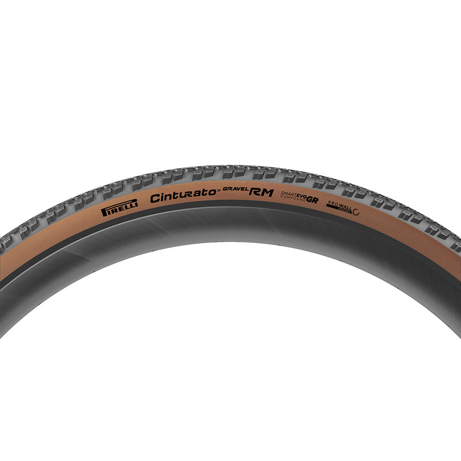 Pirelli, Cinturato Gravel RM HP-Line, Gravel Tire, 700x40C, Folding, Tubeless Ready, SmartEVO GR, ProWALL Gravel, 120TPI, Tanwall