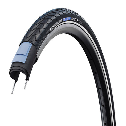 Schwalbe, Marathon Racer, Hybrid Tire, 26''x1.50, Wire, Clincher, Addix Green, RaceGuard, Reflex, 67TPI, Black