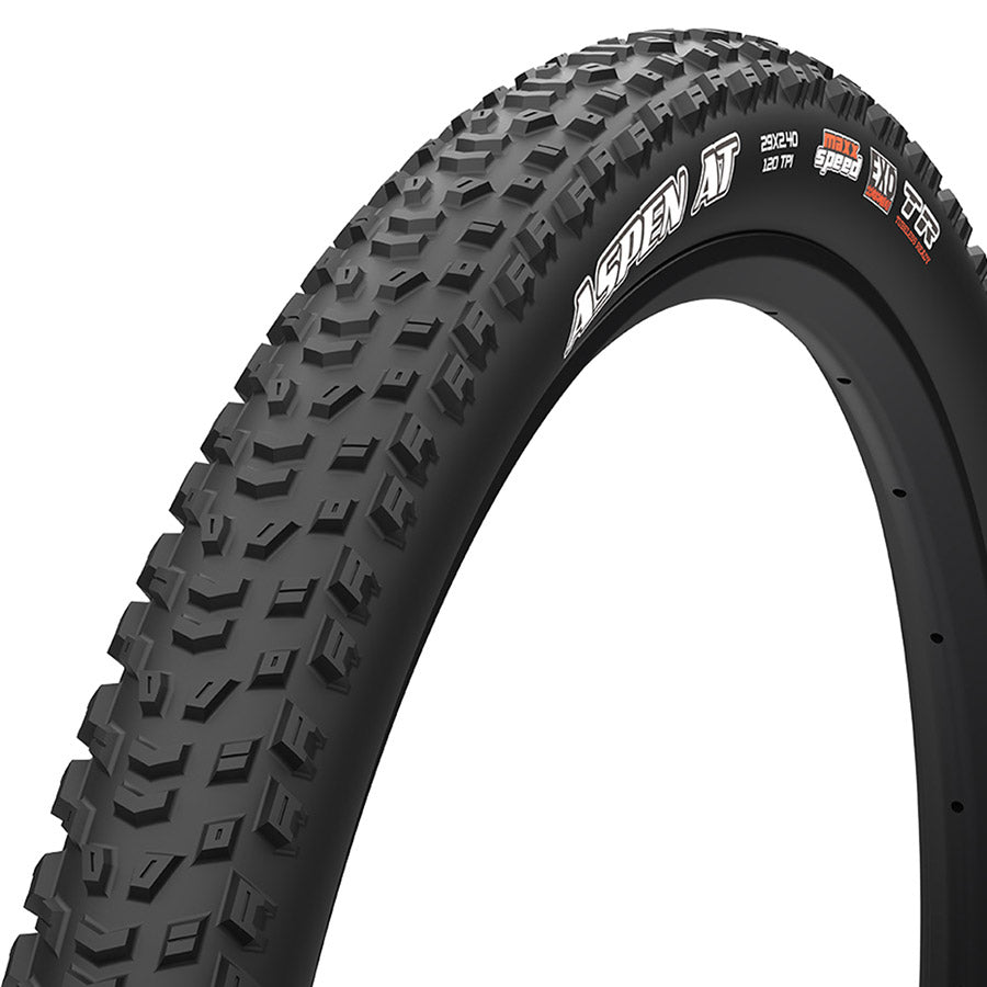 Maxxis, Aspen AT, Mountain Tire, 29"x2.40, Folding, Tubeless Ready, MaxxSpeed, EXO, Black