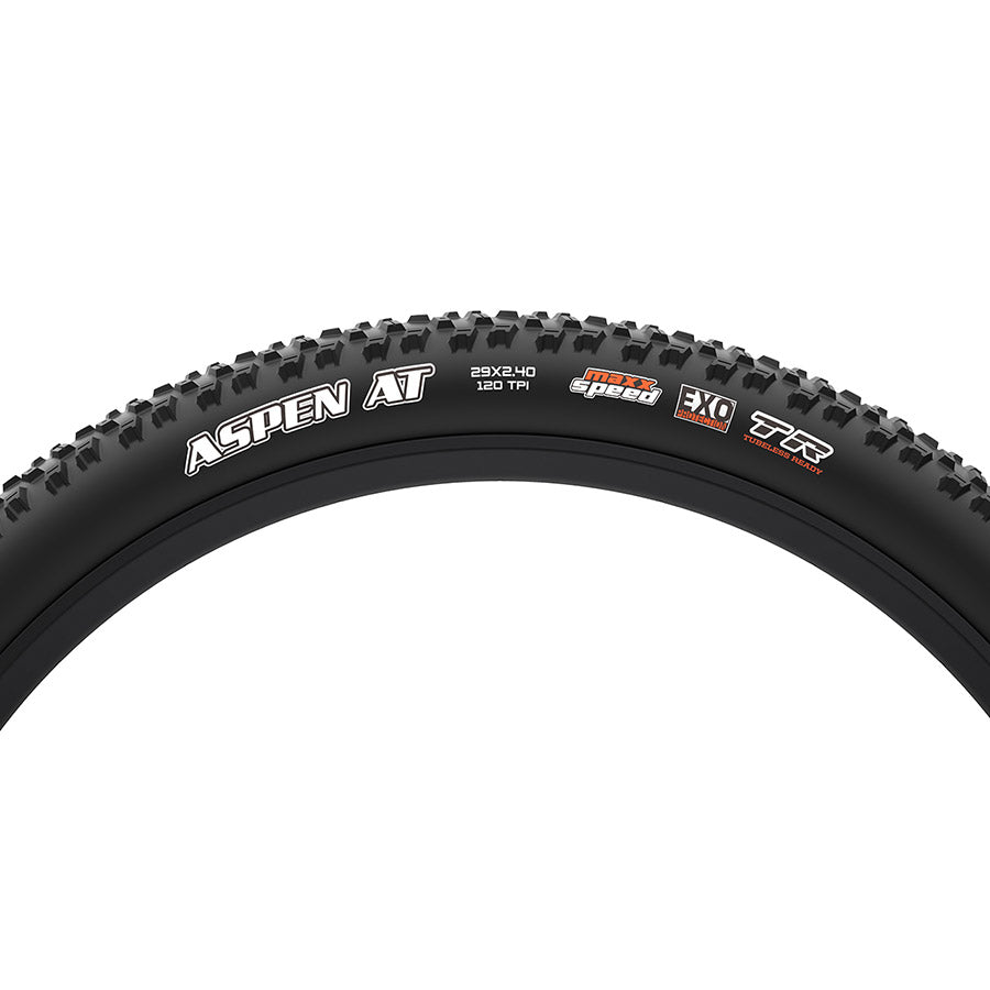 Maxxis, Aspen AT, Mountain Tire, 29"x2.40, Folding, Tubeless Ready, MaxxSpeed, EXO, Black