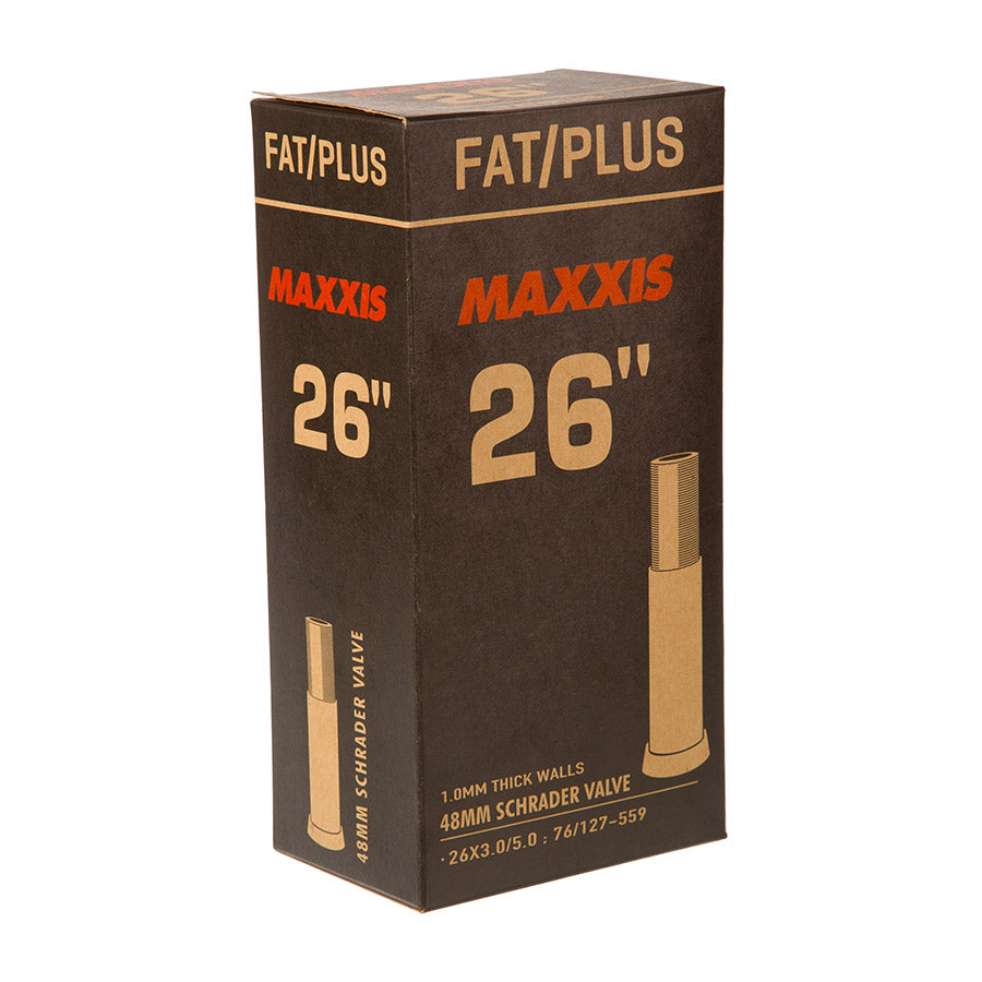 Maxxis, Fat, Tube, 0.8mm, Schrader, Length: 48mm, 26'', 3.00-5.00
