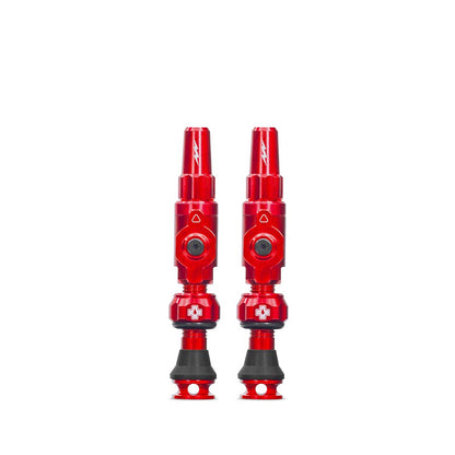 Muc-Off, Big Bore Lite Small, Tubeless Valve, Presta, 30mm, Red, Pair