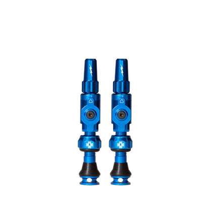 Muc-Off, Big Bore Lite Small, Tubeless Valve, Presta, 30mm, Blue, Pair