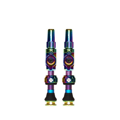 Muc-Off, Big Bore Lite Medium, Tubeless Valve, Presta, 35mm, Iridescent, Pair