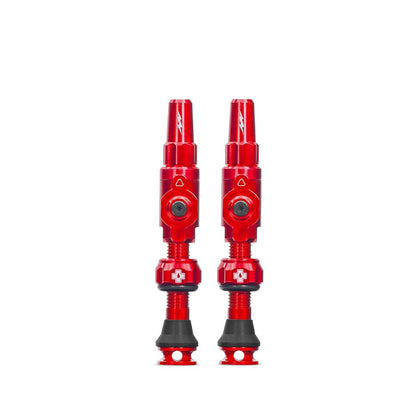 Muc-Off, Big Bore Lite Medium, Tubeless Valve, Presta, 35mm, Red, Pair