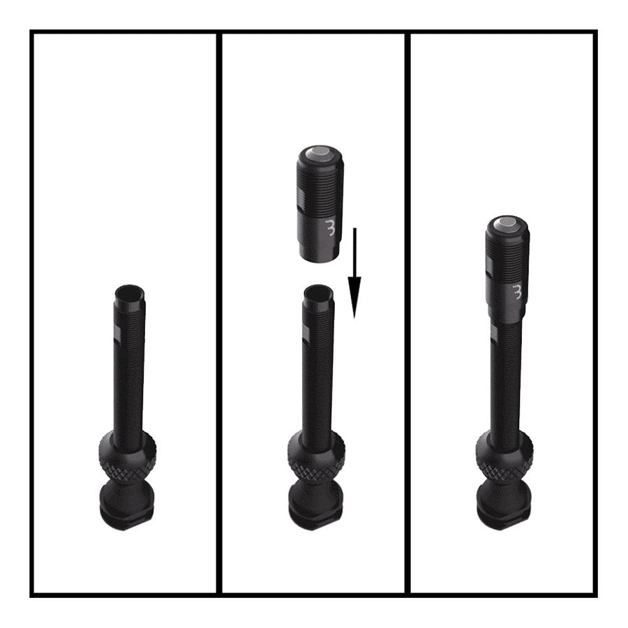 BBB Cycling, BTI-166 Valve CoreCap, Tubeless Valve, 40mm, Black, Pair