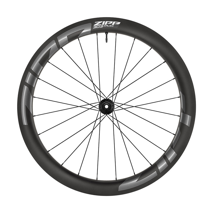 Zipp, 303 XPLR S B1, Wheel, Front, 700C / 622, Holes: 24, 12mm TA, 100mm, Disc Center Lock, Dark Grey Graphic B1