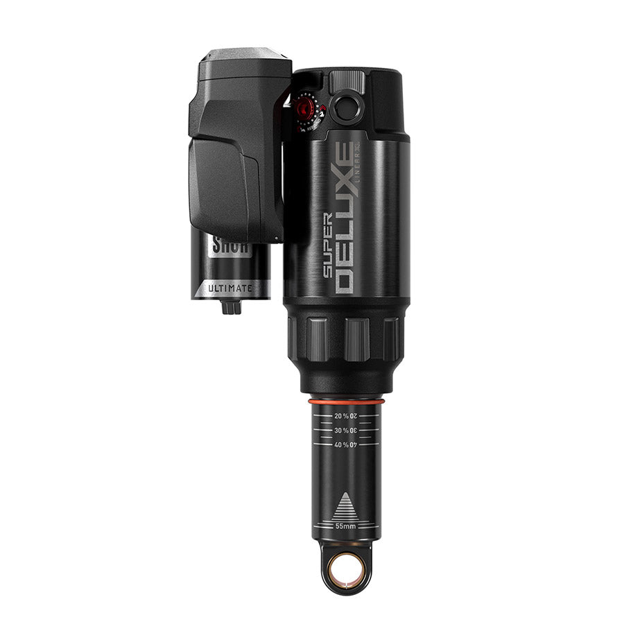 RockShox, Super Deluxe FLT Attendant D1, Rear shock, 185x55, Shaft Eyelet: Trunnion, Body Eyelet: Standard, Token Loc 3, Reb55/Comp37, Mid4-Lock6, Trek Fuel EX 2023+