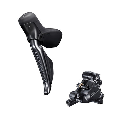 Shimano, Ultegra Di2 ST-R8170 / BR-R8170, Road Hydraulic Disc Brake, Front, Flat mount, 160mm, Black, IR8170DLF6SC100F
