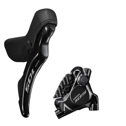 Shimano, 105 ST-R7120 / BR-R7170, Road Hydraulic Disc Brake, Rear, Flat mount, 160mm, Black, IR71202DRRDSC170A