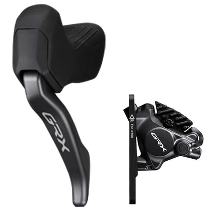 Shimano, GRX Di2 ST-RX825 / BR-RX820, Road Hydraulic Disc Brake, Front, Flat mount, 160 (not included), Black, IRX8208DLF6SC100