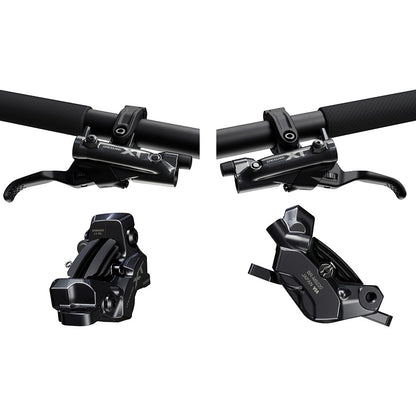 Shimano, XT BL-M8200 / BR-M8220 Kit, MTB Hydraulic Disc Brake, Front and Rear, Post mount, Disc: Not included, Black, IBRM8220UPGKIT1