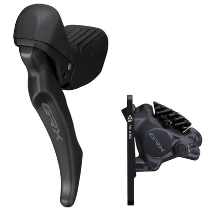 Shimano, GRX ST-RX610/BL-RX610/BR-RX410, Road Hydraulic Disc Brake, Front, Flat mount, 160mm (not included), Black, IRX6104DLF6SC100