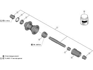 FH-TC500-MS/HM  COMPLETE HUB AXLE