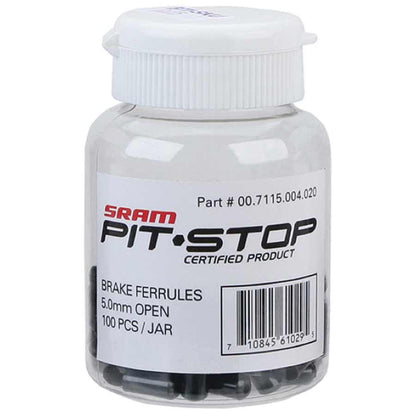 SRAM, Brass Ferrule, 5mm, Black, 100pcs