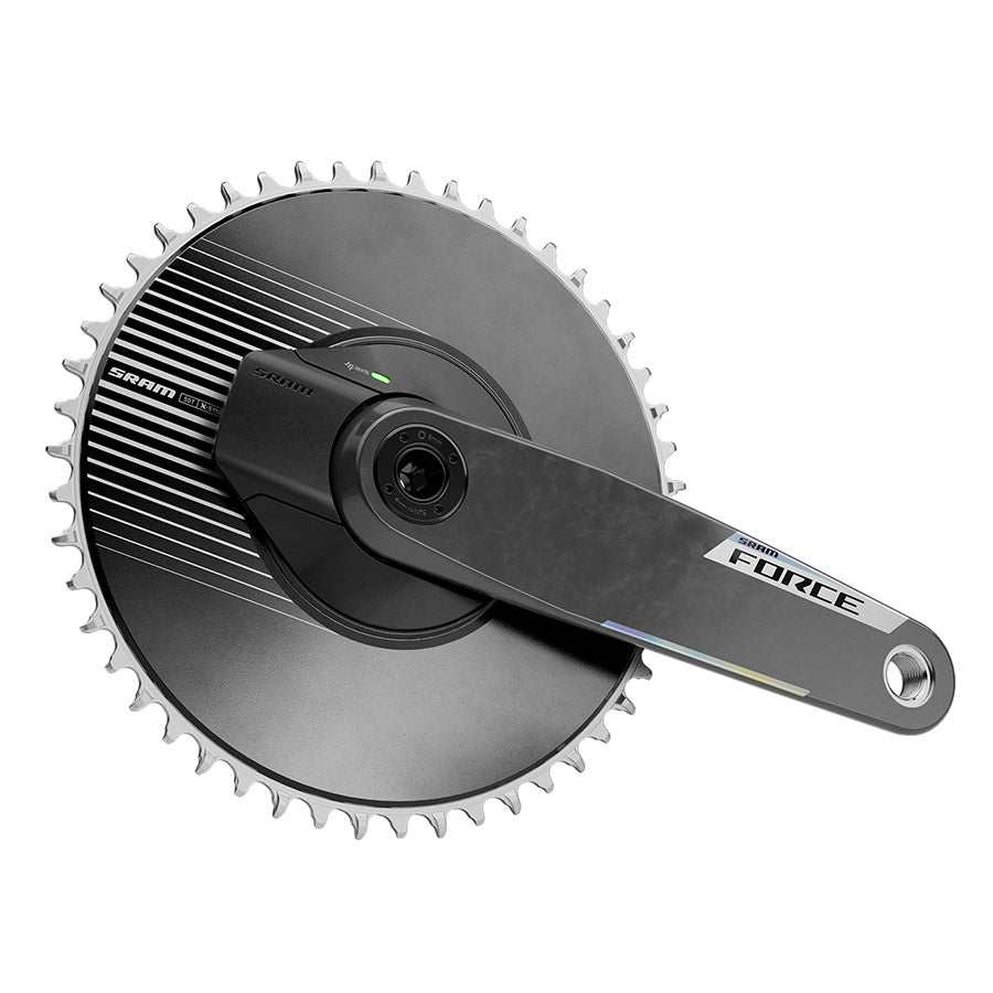 SRAM, Force 1x Aero Powermeter E1, Power Meter Crankset, Speed: 12/13, Spindle: 28.99mm, BCD: Direct Mount SRAM 8 Bolt, 50, DUB, 172.5mm, Black, Road