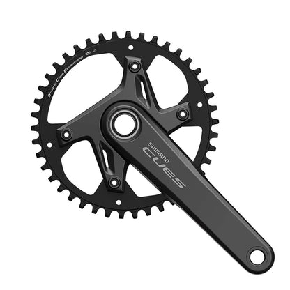 Shimano, CUES FC-U6030-1, Crankset, Speed: 9/10/11, Spindle: 24mm, BCD: 110, 42, Hollowtech II, 165mm, Black, Road Disc, EFCU60301AXB2X
