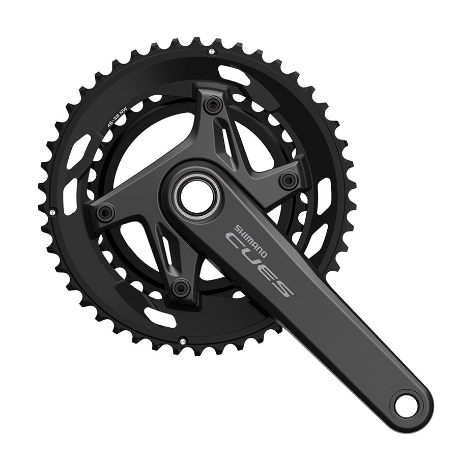 Shimano, CUES FC-U6030-2, Crankset, Speed: 9/10, Spindle: 24mm, BCD: 110, 32/46, Hollowtech II, 175mm, Black, Road Disc, EFCU60302EX62