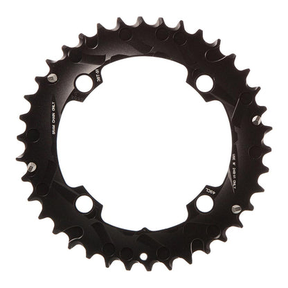 SRAM, 38T, 10 sp, BCD 104mm, 4-Bolt, Pour bashguard, Middle Chainring, For NO-PIN, Aluminum, Black, 11.6215.188.420