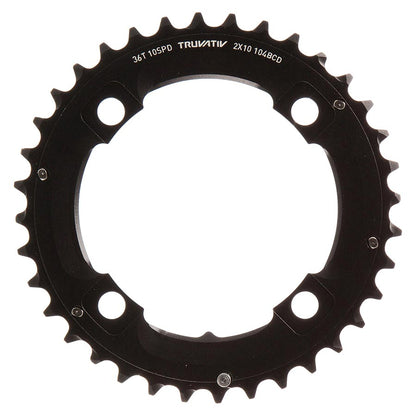 SRAM, 36T, 10 sp, BCD 104mm, 4-Bolt, Outer Chainring, For L-pin GXP, Aluminum, Black, 11.6215.188.430