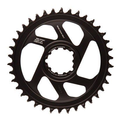 SRAM, X-Sync, 3mm offset, 38T, 12sp., BCD: Direct Mount, Single Chainring, Aluminum, Black