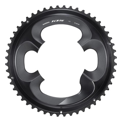 Shimano, 105 FC-R7000, Chainring, Teeth: 52, Speed: 11, BCD: 110, Bolts: 4, Outer, Aluminum, Black, Y1WV98030