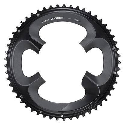 Shimano, 105 FC-R7000, Chainring, Teeth: 53, Speed: 11, BCD: 110, Bolts: 4, Outer, Aluminum, Black, Y1WV98050
