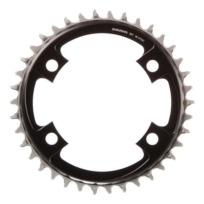 SRAM, X-SYNC 2 107mm, Chainring, Teeth: 38, Speed: 12, BCD: 107, Bolts: 4, Single, Aluminum, Black