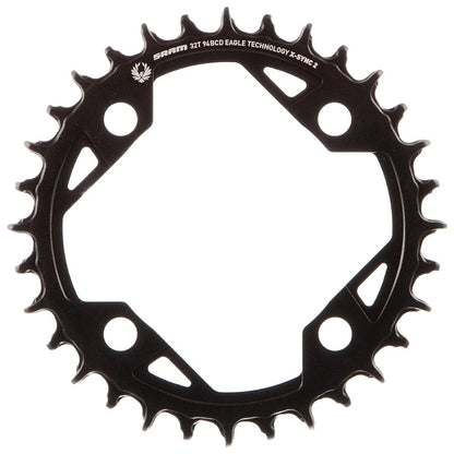 SRAM, X-SYNC 2 94mm Light E-MTB, Chainring, Teeth: 32, Speed: 11/12, BCD: 94, Bolts: 4, Aluminum, Black