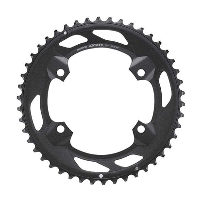 Shimano, GRX FC-RX600 2x10 / 2x11, Chainring, Teeth: 46, Speed: 10, BCD: 110, Bolts: 4, Outer, Aluminum, Black