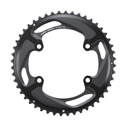 Shimano, GRX FC-RX810 2x11, Chainring, Teeth: 48, Speed: 11, BCD: 110, Bolts: 4, Outer, Aluminum, Black