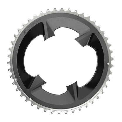 SRAM, Rival D1 2x 107mm, Chainring, Teeth: 46, Speed: 12, BCD: 107mm, Bolts: 4, Aluminum, Black