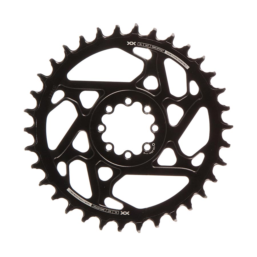 SRAM, Eagle T-Type DM XX SL 0mm Offset, Chainring, Teeth: 34, Speed: 12, BCD: Direct Mount, Aluminum, Black
