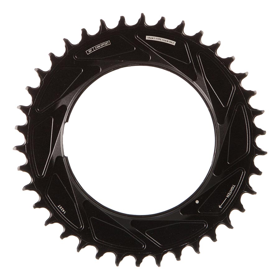 SRAM, Eagle T-Type Thread Mount 0mm Offset, Chainring, Teeth: 38, Speed: 12, BCD: Thread Mount, Aluminum, Black