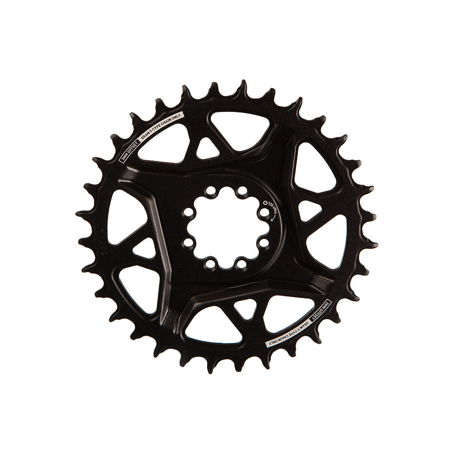SRAM, S1000 Aluminum 8 Bolt, Chainring, Teeth: 32, Speed: 12, BCD: Direct Mount, Bolts: 8, Aluminum, Black