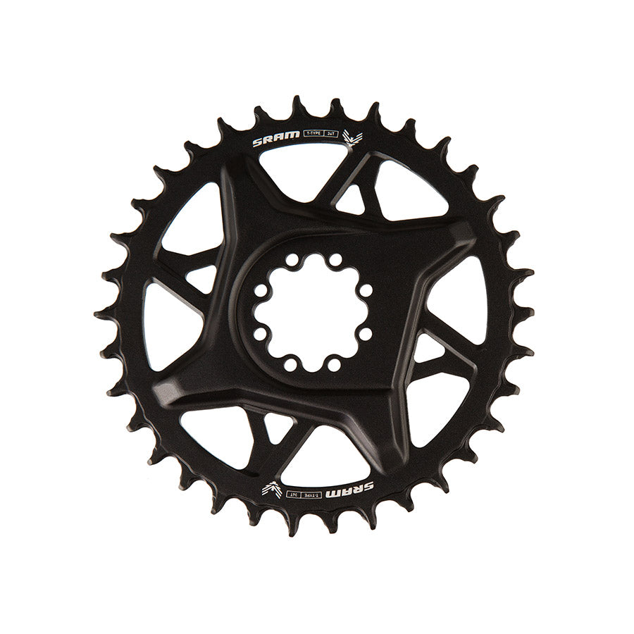 SRAM, S1000 Aluminum 8 Bolt, Chainring, Teeth: 34, Speed: 12, BCD: Direct Mount, Bolts: 8, Aluminum, Black