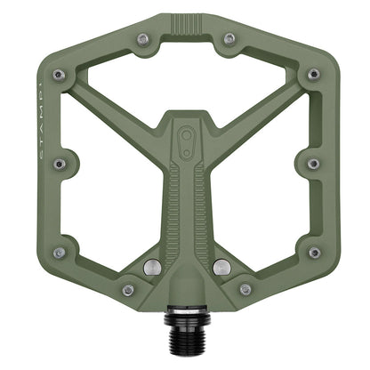 crankbrothers, STAMP 1, Platform Pedals, Body: Composite, Spindle: Cr-Mo, 9/16'', Green, Pair, Large