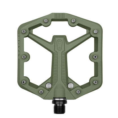 crankbrothers, STAMP 1, Platform Pedals, Body: Composite, Spindle: Cr-Mo, 9/16'', Green, Pair, Small