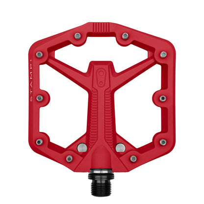 crankbrothers, STAMP 1, Platform Pedals, Body: Composite, Spindle: Cr-Mo, 9/16'', Red, Pair, Small