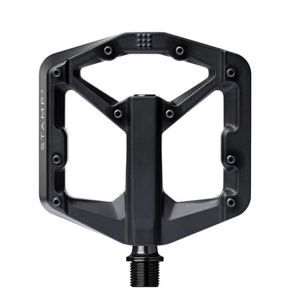 crankbrothers, STAMP 2 Small, Platform Pedals, Body: Aluminum, Spindle: Cr-Mo, 9/16'', Black, Pair