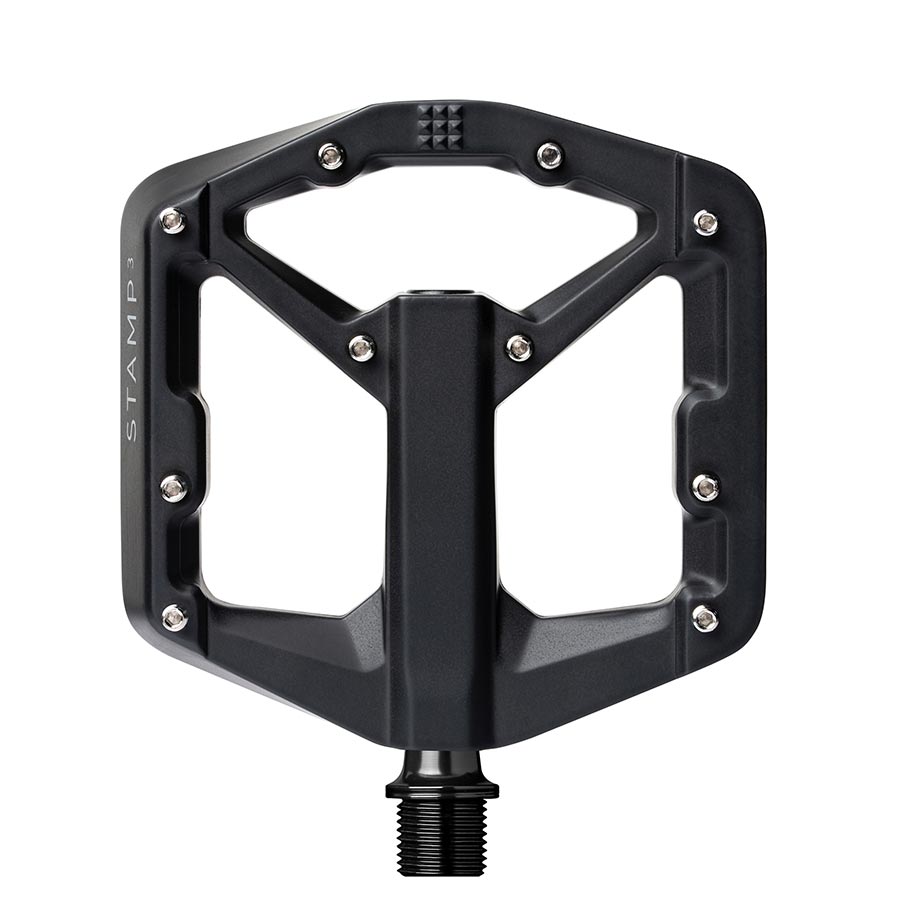crankbrothers, STAMP 3 Small, Platform Pedals, Body: Aluminum, Spindle: Cr-Mo, 9/16'', Black, Pair