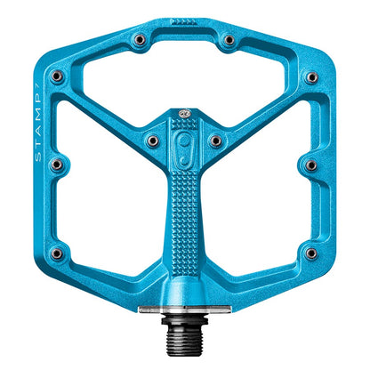 crankbrothers, STAMP 7 Large, Platform Pedals, Body: Aluminum, Spindle: Cr-Mo, 9/16'', Electric Blue, Pair