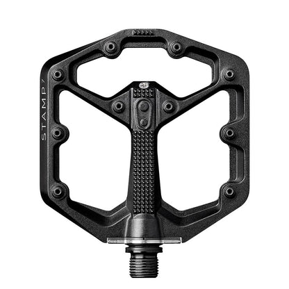 crankbrothers, STAMP 7 Small, Platform Pedals, Body: Aluminum, Spindle: Cr-Mo, 9/16'', Black, Pair