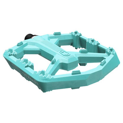 crankbrothers, STAMP 0, Platform Pedals, Body: Composite, Spindle: Cr-Mo/Steel, 9/16'', Turquoise, Large, Pair