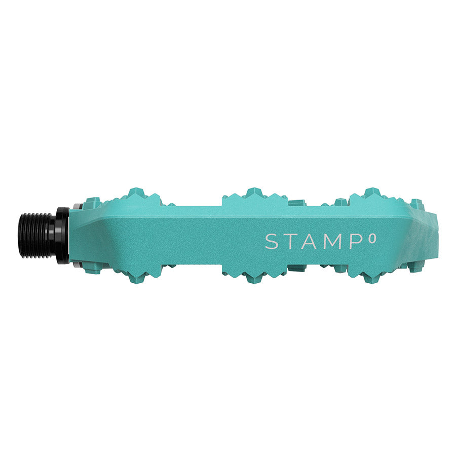 crankbrothers, STAMP 0, Platform Pedals, Body: Composite, Spindle: Cr-Mo/Steel, 9/16'', Turquoise, Large, Pair