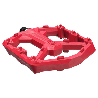 crankbrothers, STAMP 0, Platform Pedals, Body: Composite, Spindle: Cr-Mo/Steel, 9/16'', Red, Large, Pair