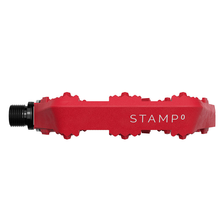crankbrothers, STAMP 0, Platform Pedals, Body: Composite, Spindle: Cr-Mo/Steel, 9/16'', Red, Large, Pair