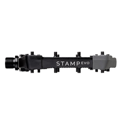 Crankbrothers, STAMP EVO Large, Platform Pedals, Body: Aluminum/Composite, Spindle: Cr-Mo, 9/16'', Black