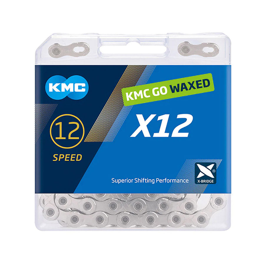KMC, X12 Wax, Chain, 12 Speed, 5.2mm, 126 Links, Silver